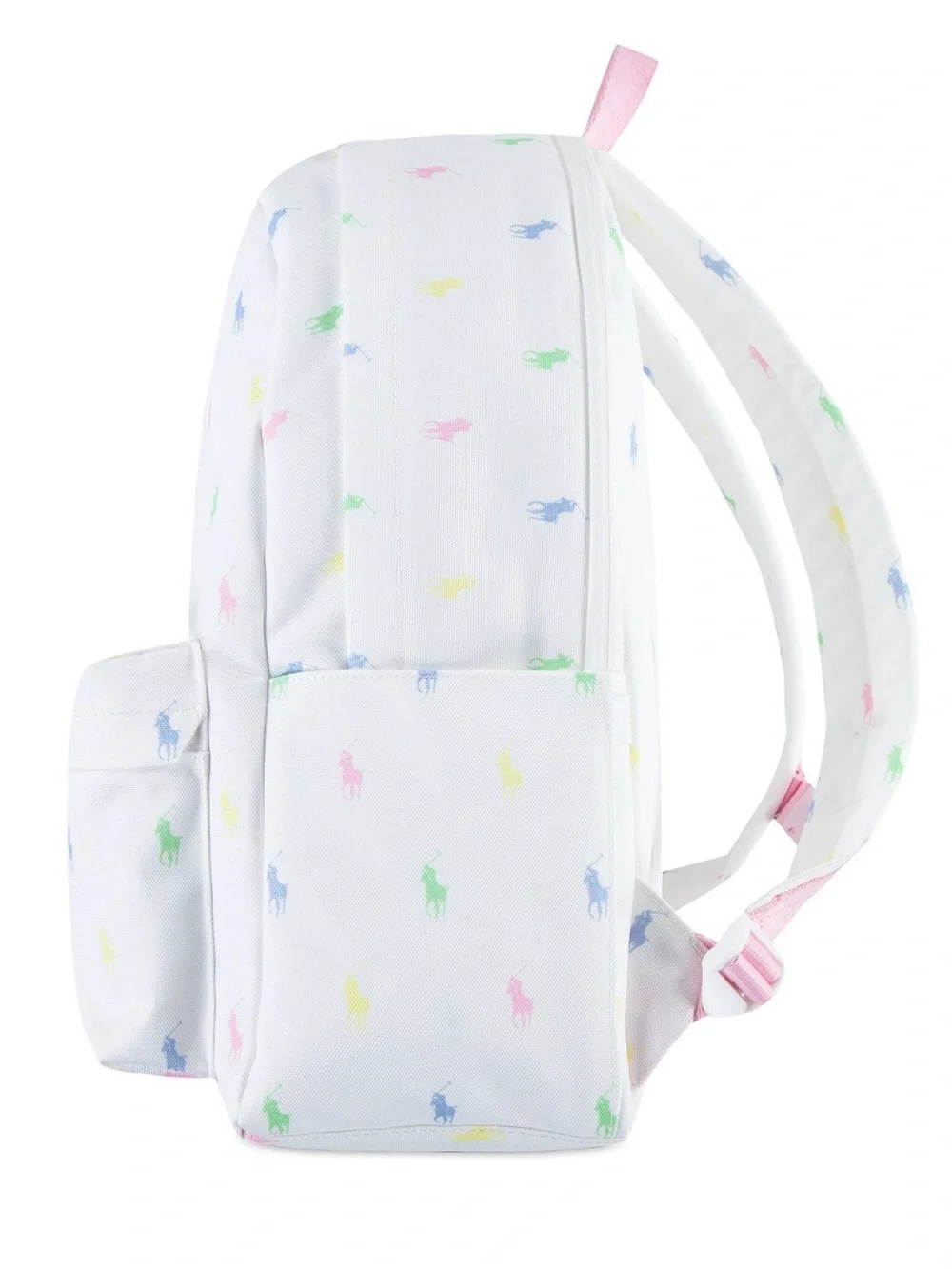 New Authentic Polo Ralph Lauren White Candy Backpack Girls 17in Bottle Pocket